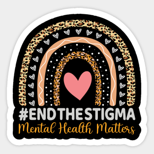 Mental Health Matters Vintage Rainbow Leopard Mental Support Sticker